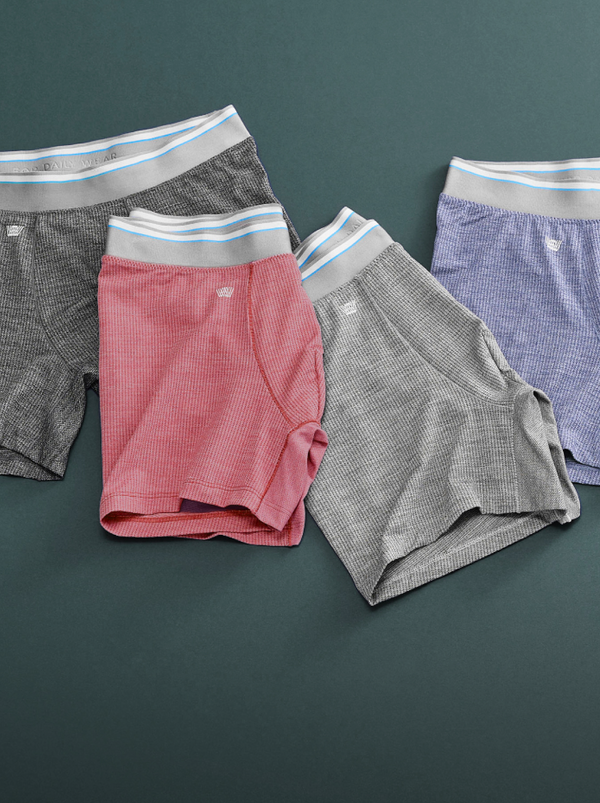 Laydown of 4 pairs of AIRKNITx Boxer Briefs
