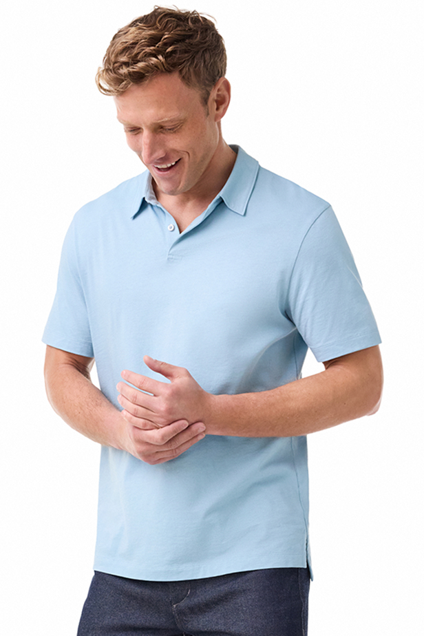 Man wearing Pima T-shirt Polo