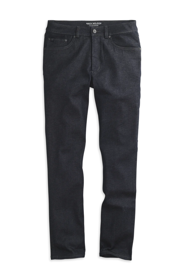 laydown of SILVER denim